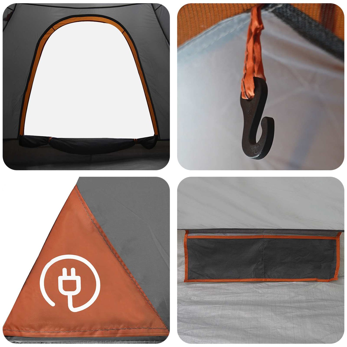 Campingzelt 2 Personen Grau und Orange