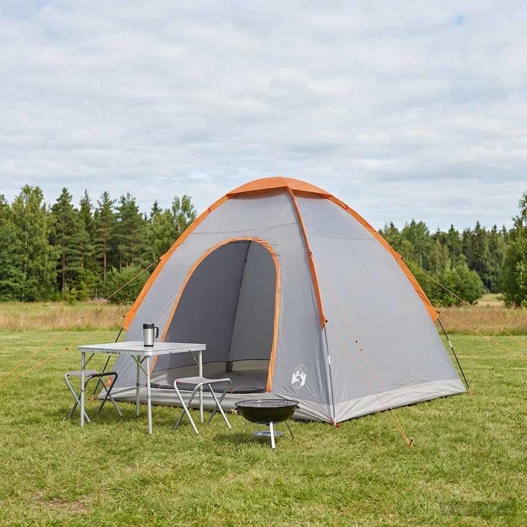 Campingzelt 2 Personen Grau und Orange