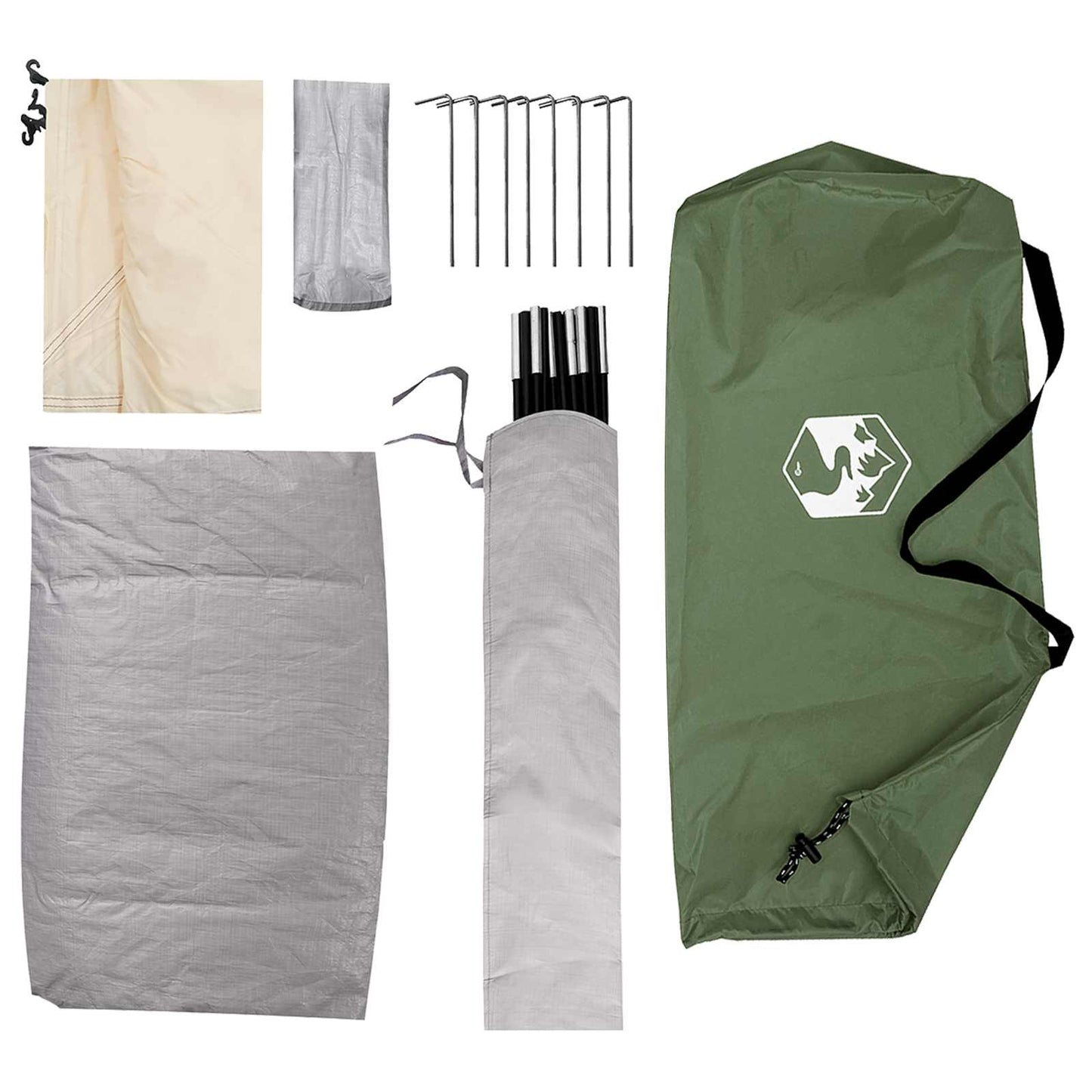 Campingzelt 4 Personen Grün 185T Polyester mit PU-Beschichtung