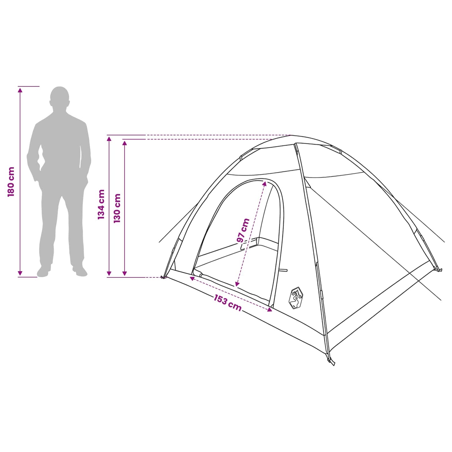 Campingzelt 4 Personen Grün 185T Polyester mit PU-Beschichtung