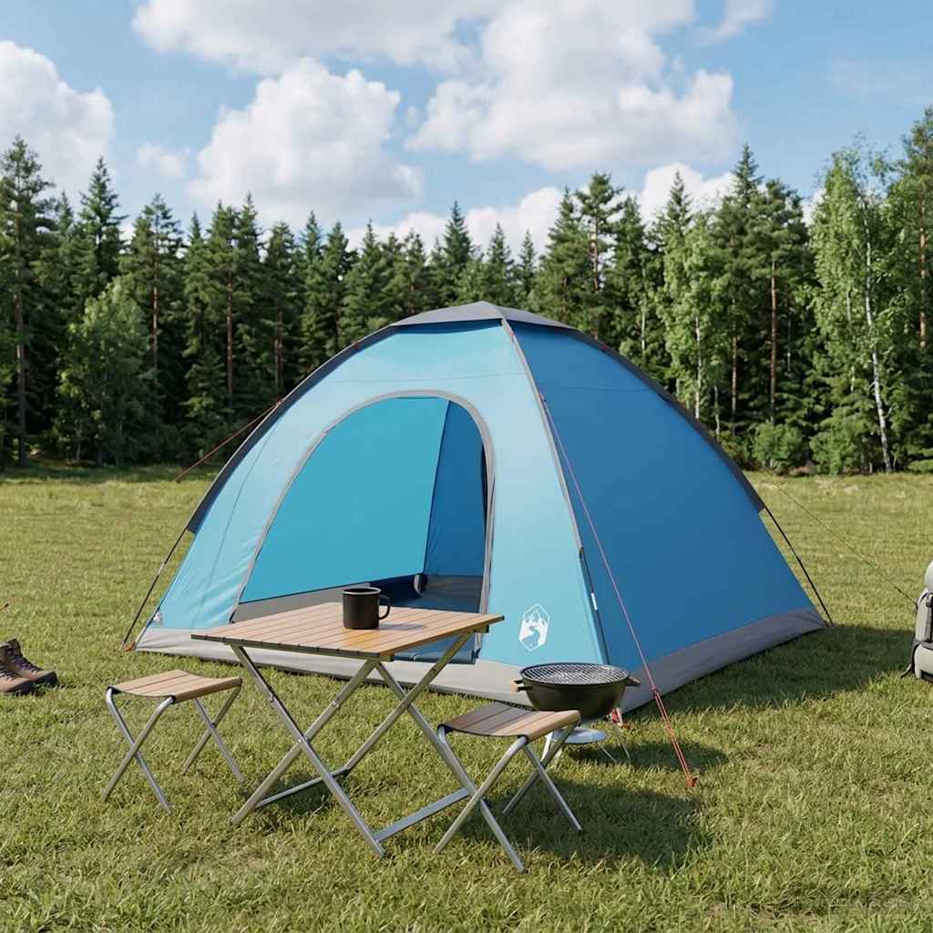 Campingzelt 4 Personen Blau 185T Polyester mit PU-Beschichtung