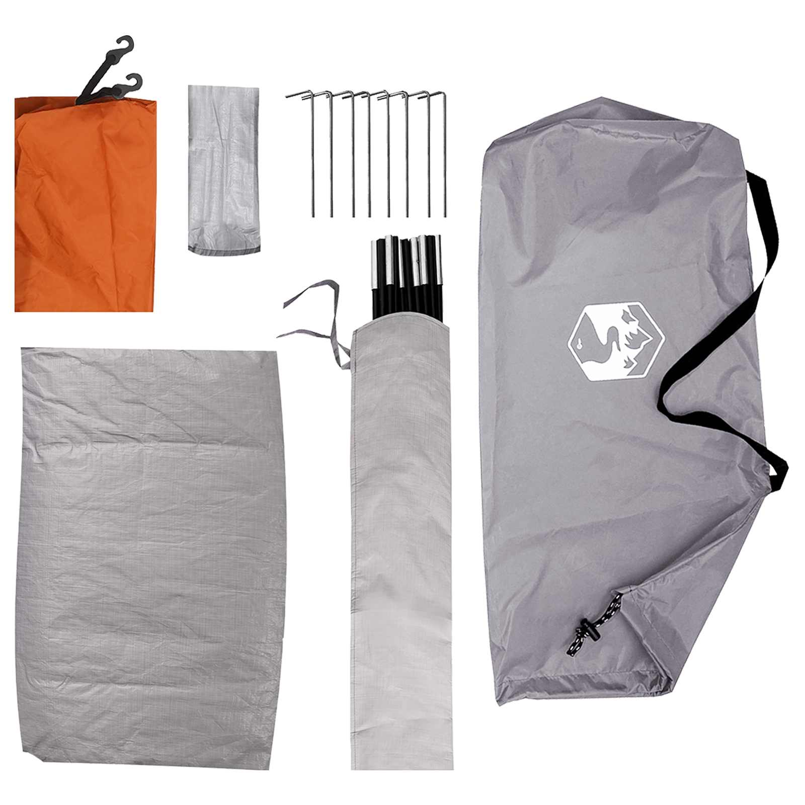 Campingzelt 4 Personen Grau und Orange