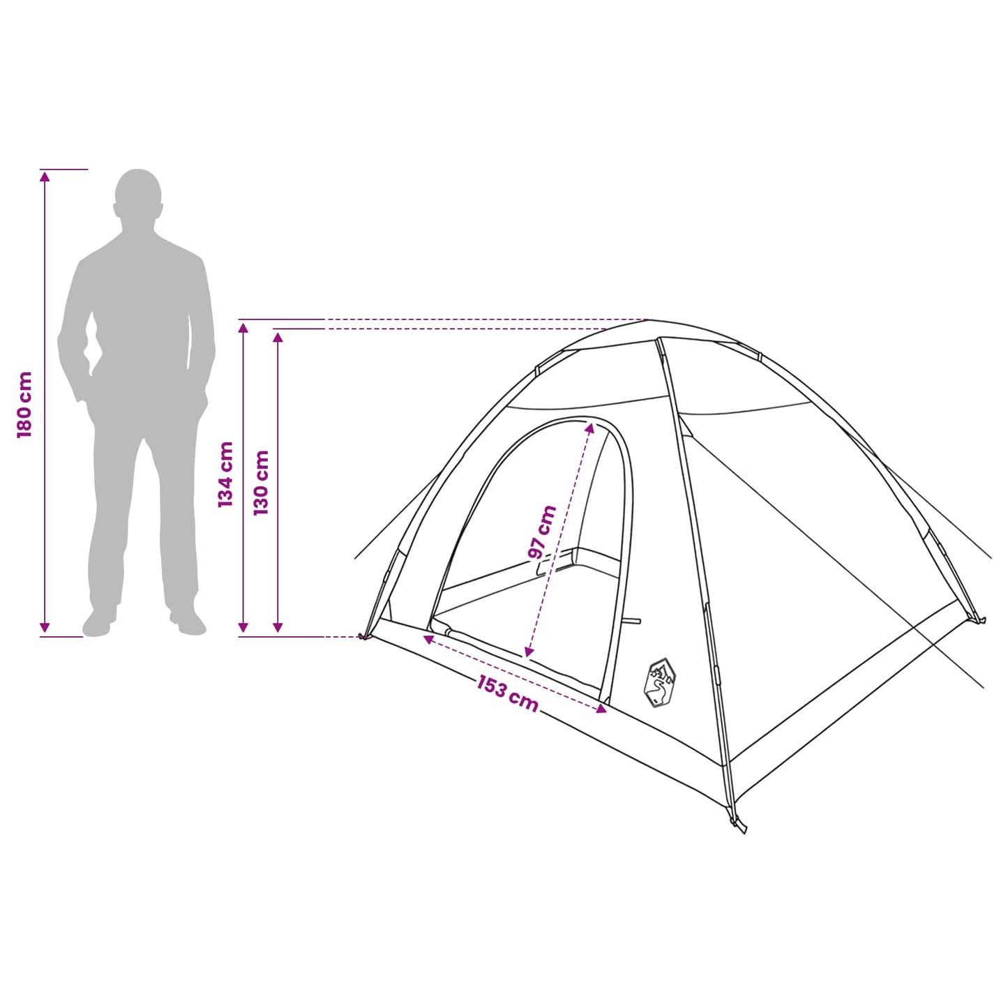 Campingzelt 4 Personen Olivegrün
