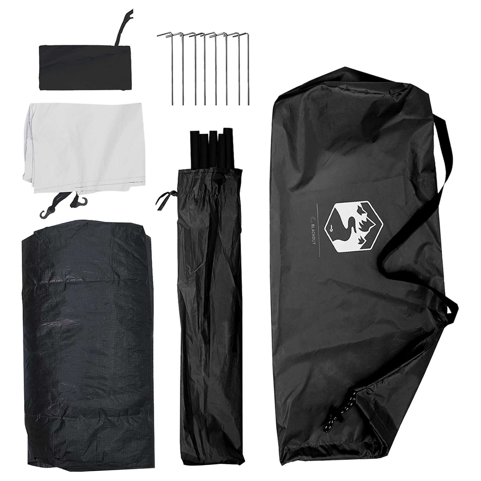 Campingzelt 4 Personen Weiß Blackout