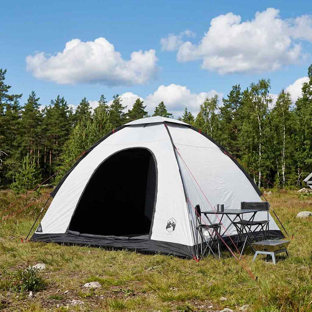 Campingzelt 4 Personen Weiß Blackout