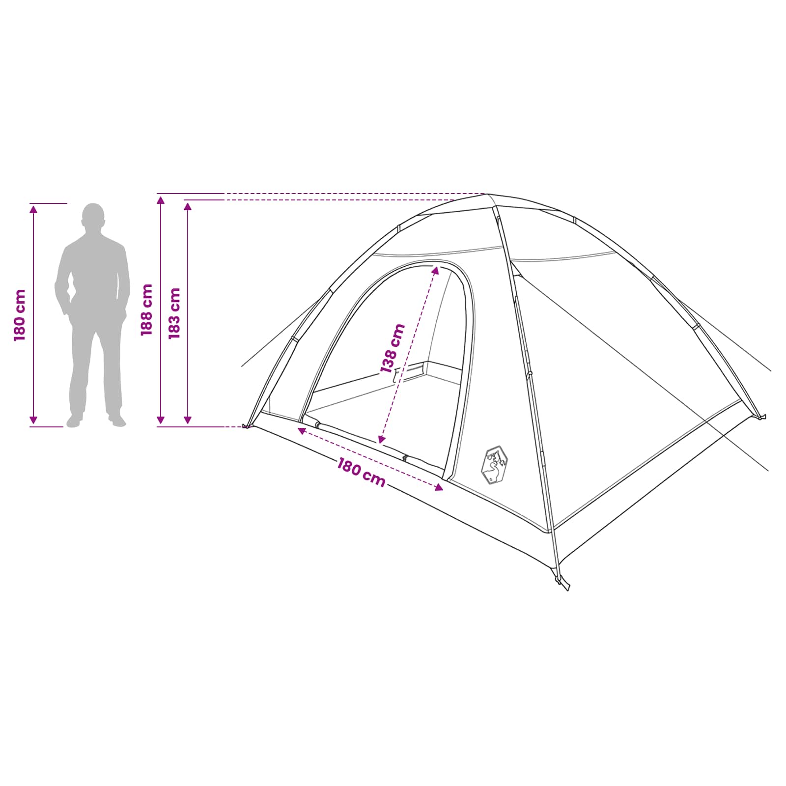 Campingzelt 6 Personen Grün 185T Polyester mit PU-Beschichtung