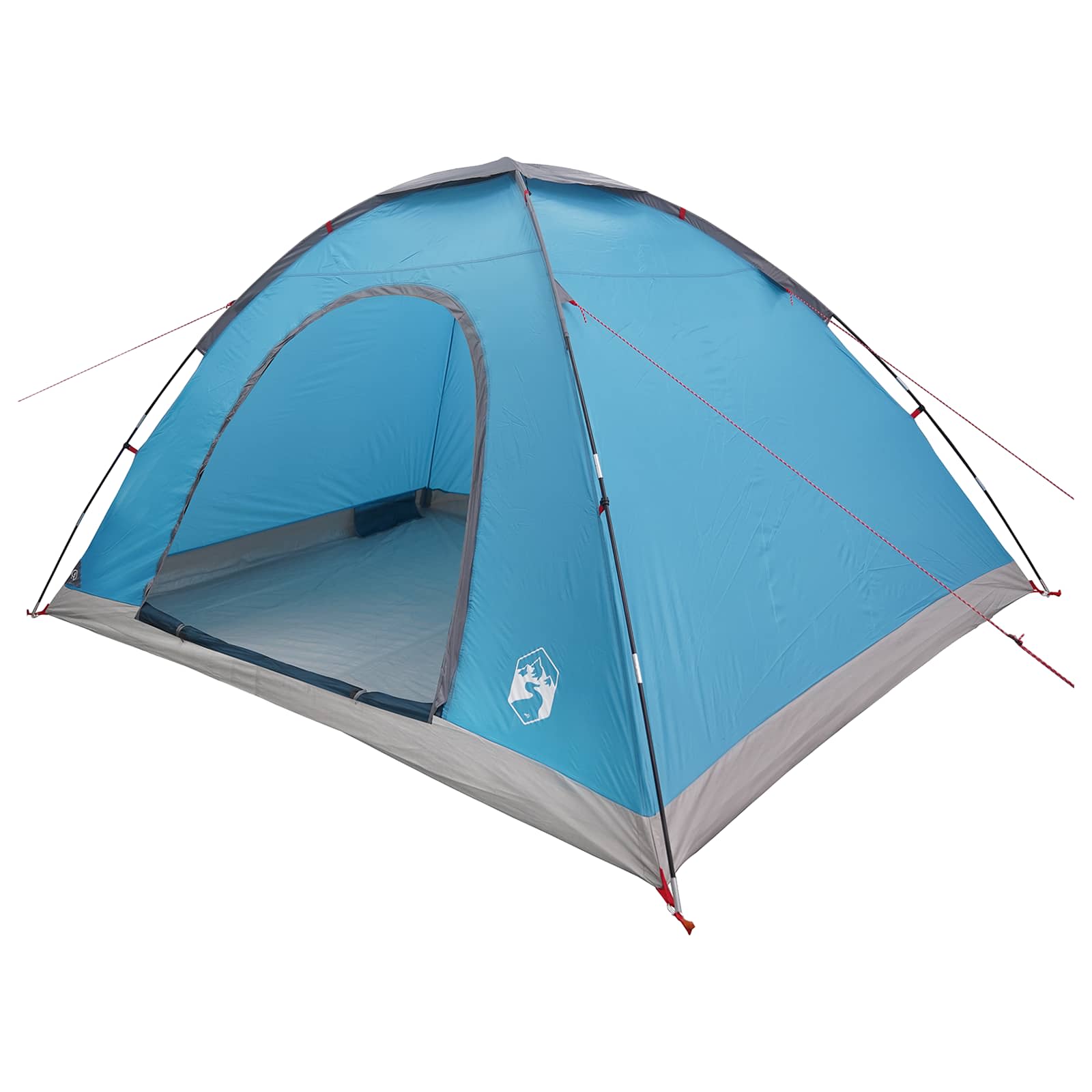 Campingzelt 6 Personen Blau 185T Polyester mit PU-Beschichtung