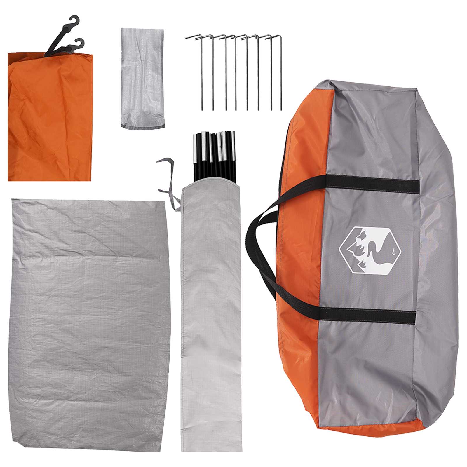 Campingzelt 6 Personen Grau und Orange