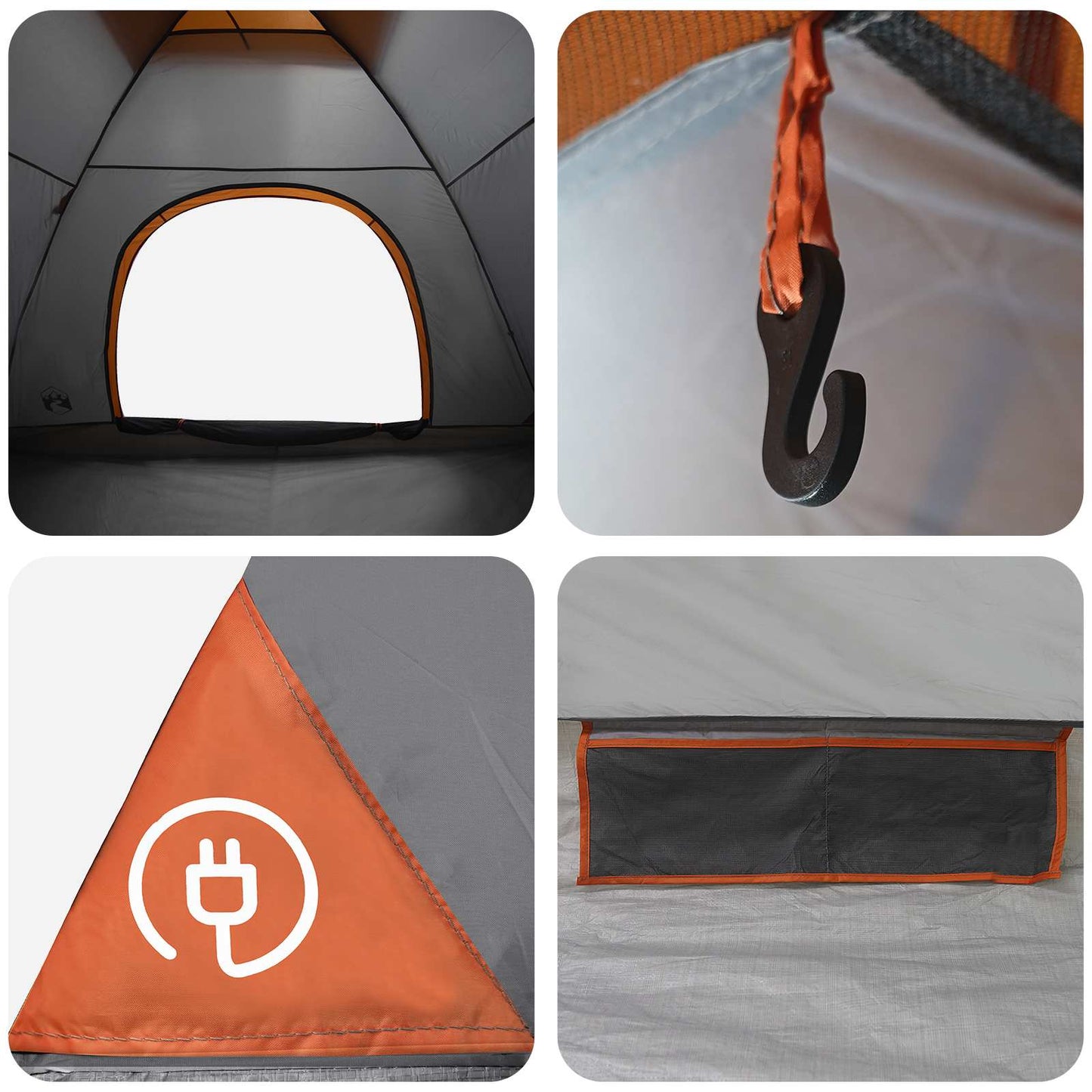 Campingzelt 6 Personen Grau und Orange