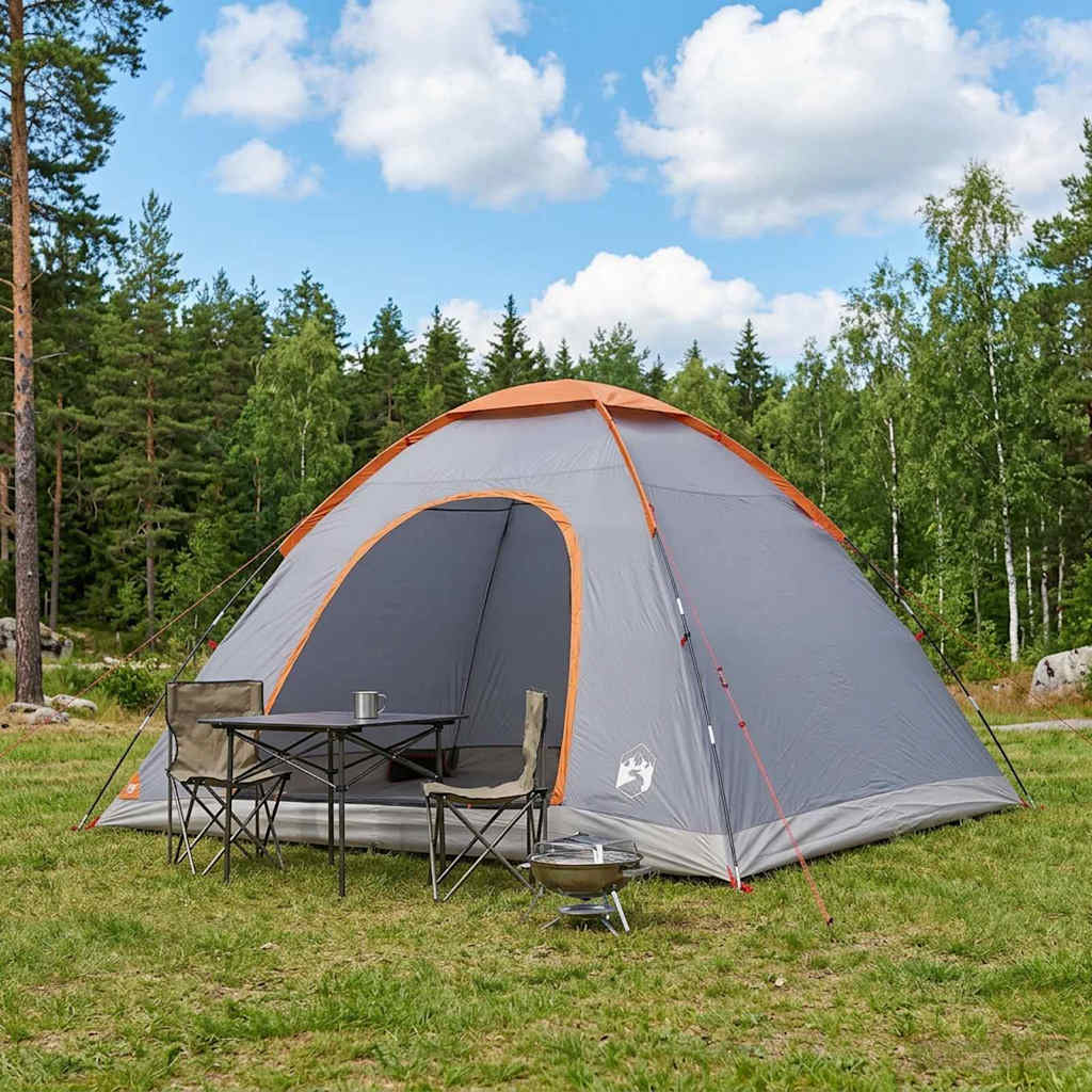 Campingzelt 6 Personen Grau und Orange