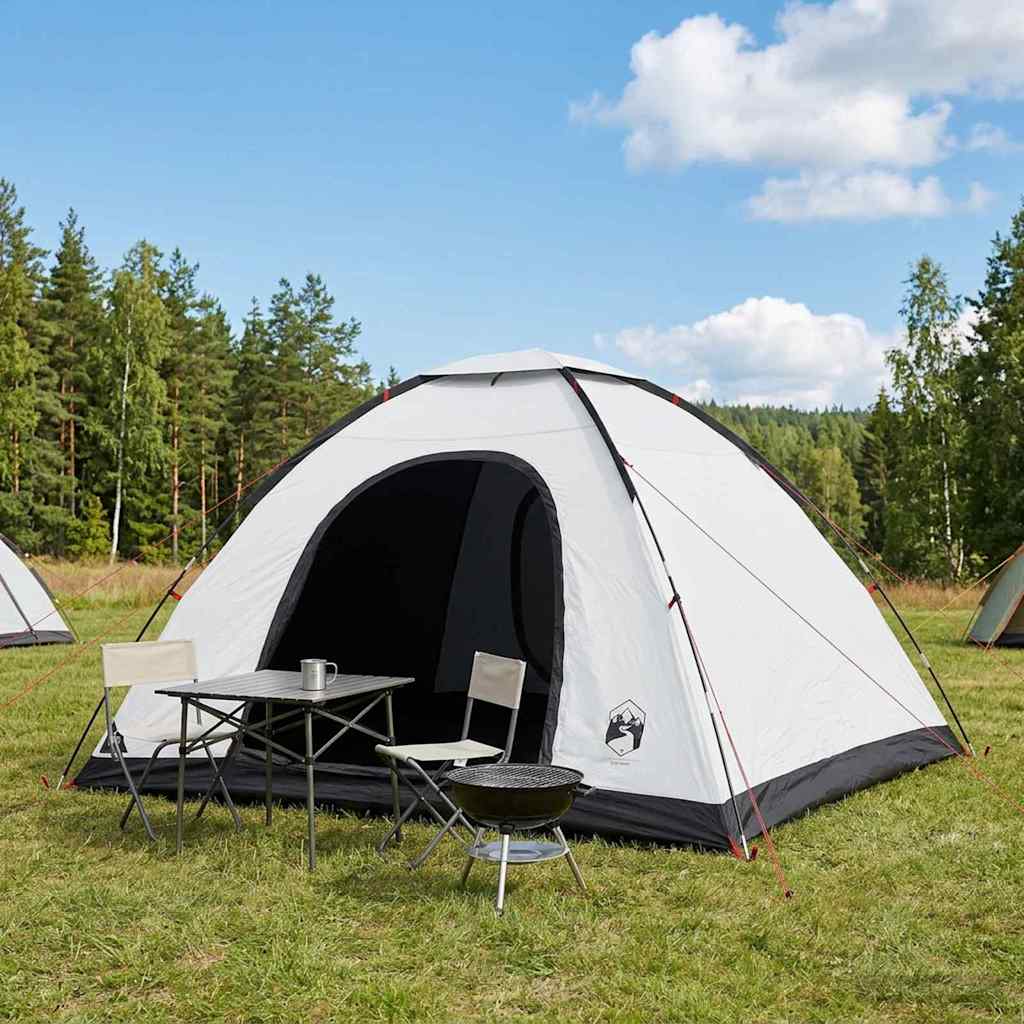 Campingzelt 6 Personen Weiß Blackout