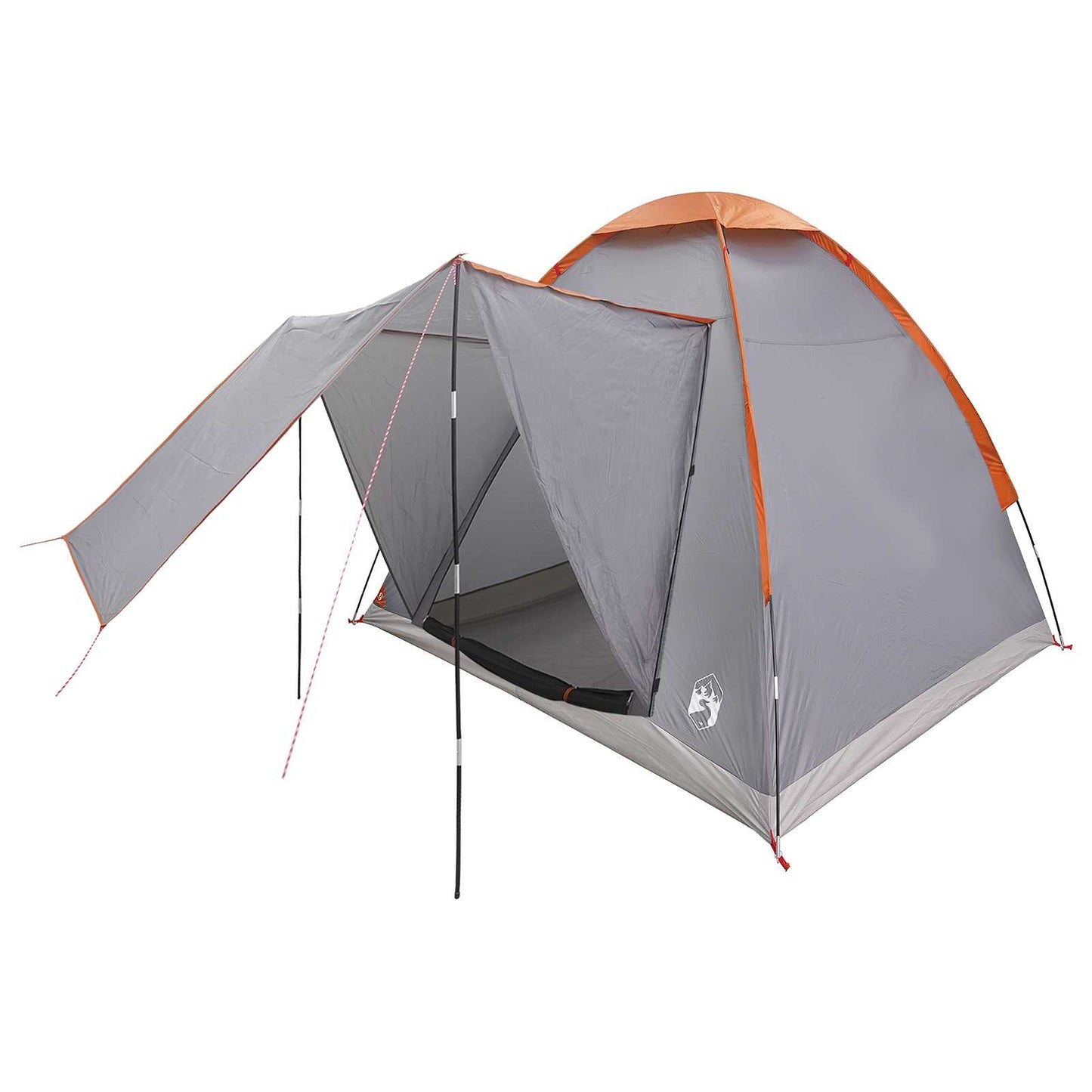 Campingzelt 2 Personen Grau und Orange Polyester und Stahl