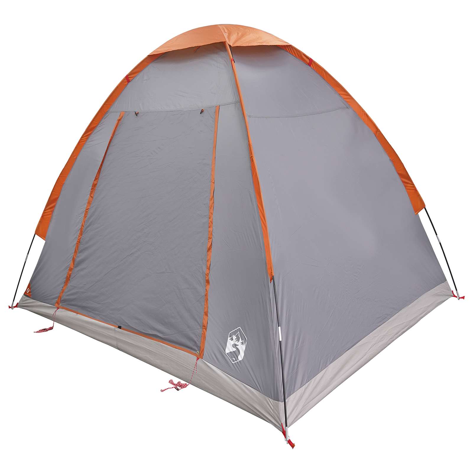 Campingzelt 2 Personen Grau und Orange Polyester und Stahl