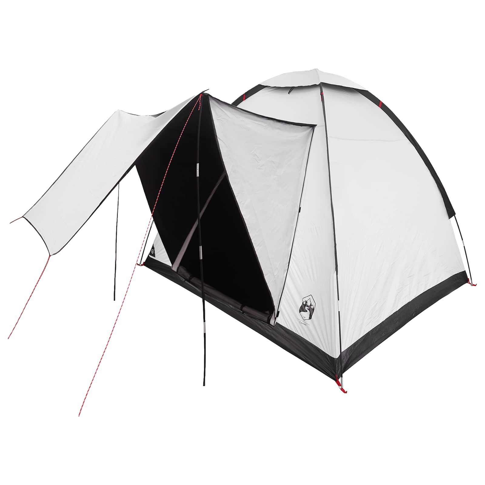 Campingzelt 2 Personen Weiß Blackout Polyester und Stahl