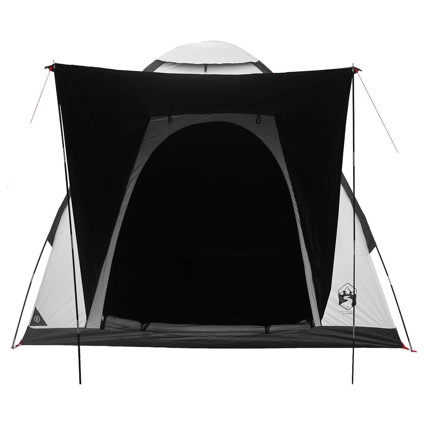 Campingzelt 2 Personen Weiß Blackout Polyester und Stahl
