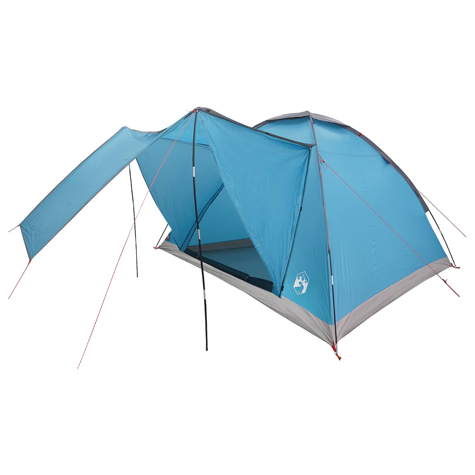 Campingzelt 4 Personen Blau Polyester und Stahl