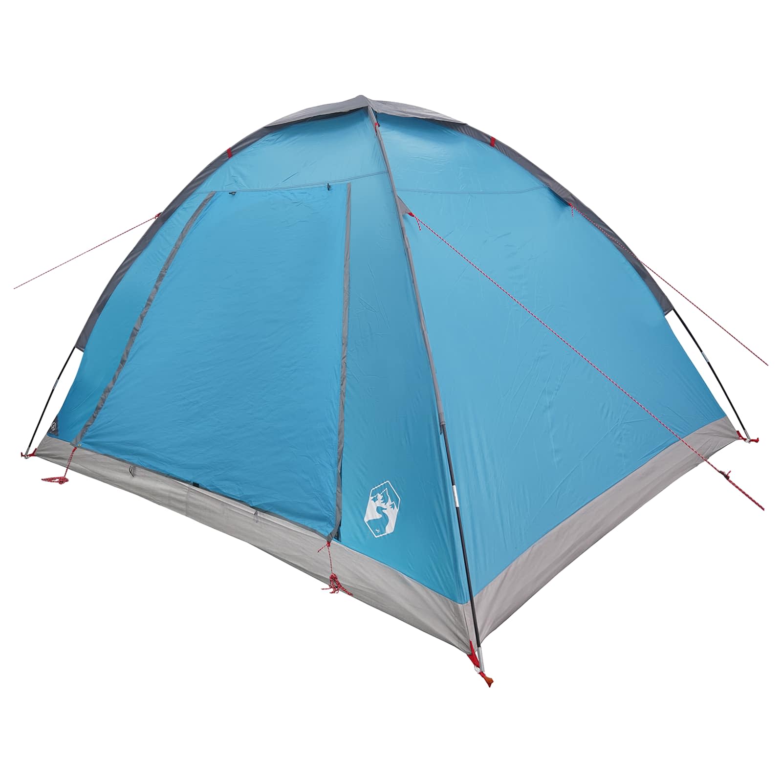 Campingzelt 4 Personen Blau Polyester und Stahl