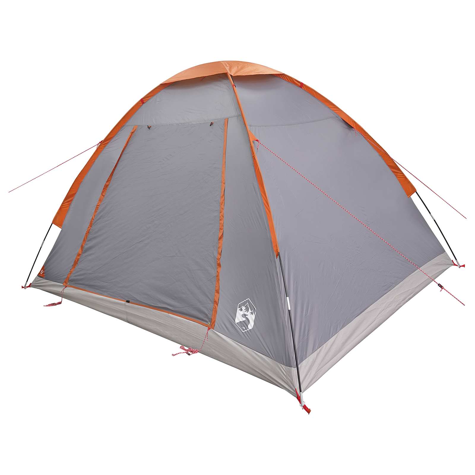 Campingzelt 4 Personen Grau und Orange Polyester und Stahl