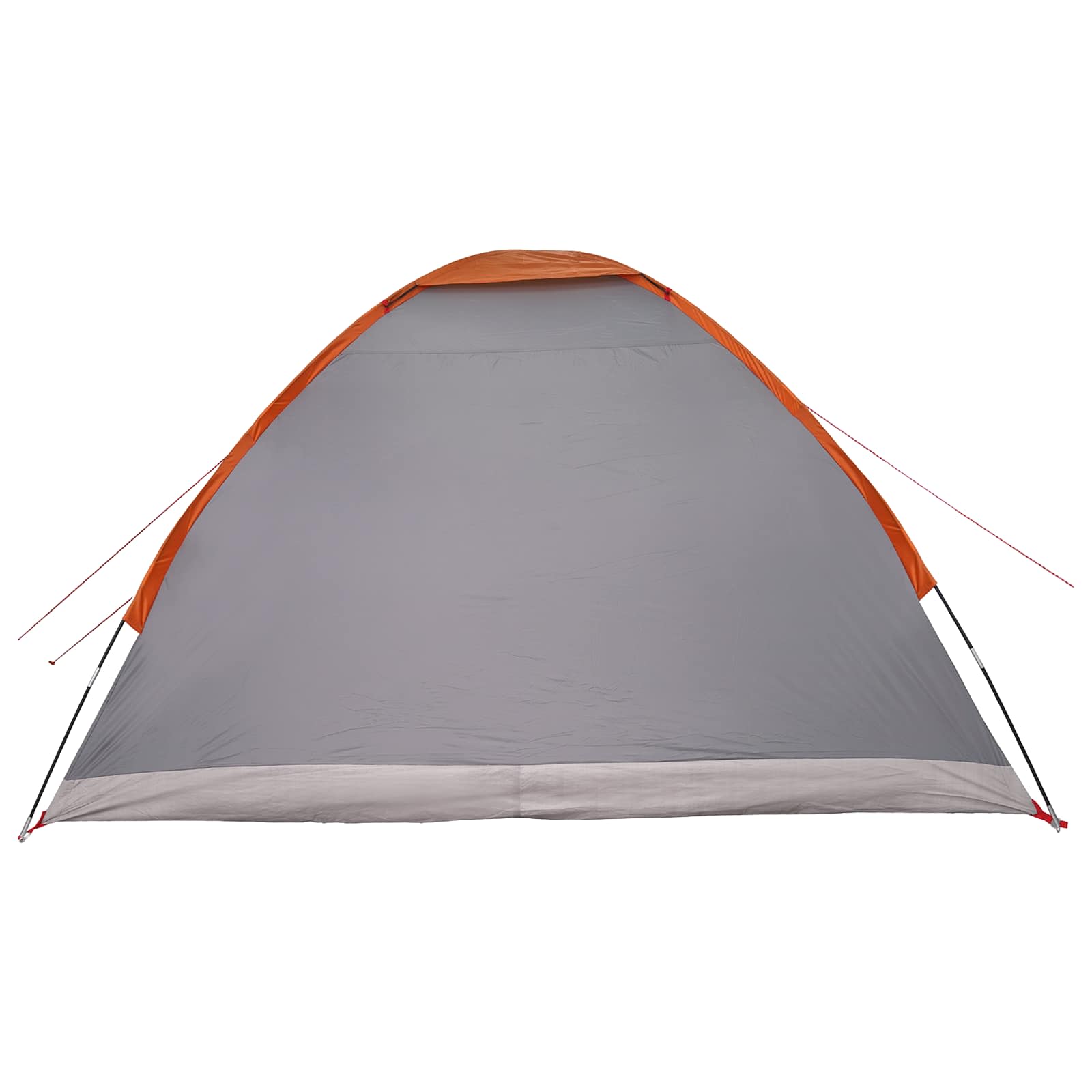 Campingzelt 4 Personen Grau und Orange Polyester und Stahl