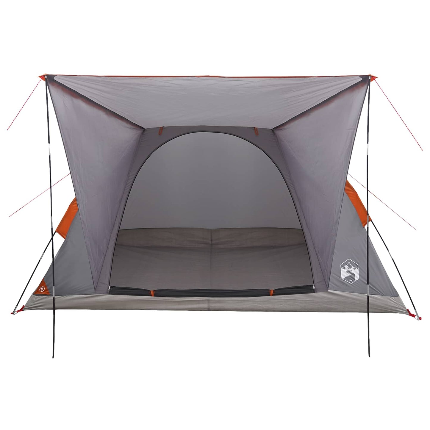 Campingzelt 4 Personen Grau und Orange Polyester und Stahl