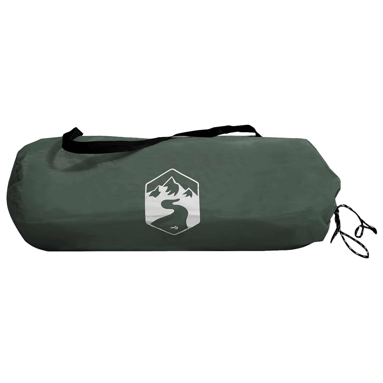 Campingzelt 4 Personen Olivegrün Polyester und Stahl