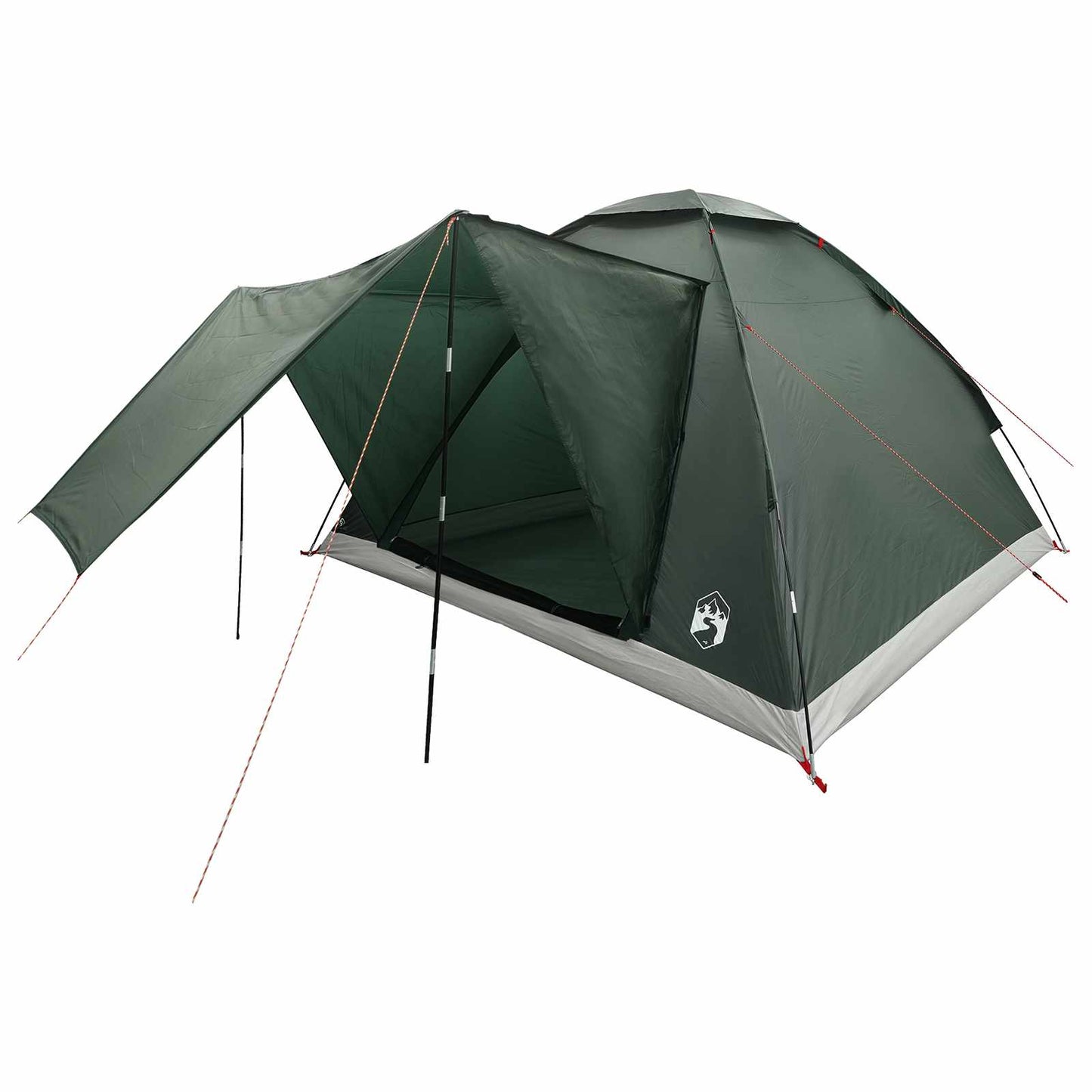 Campingzelt 4 Personen Olivegrün Polyester und Stahl