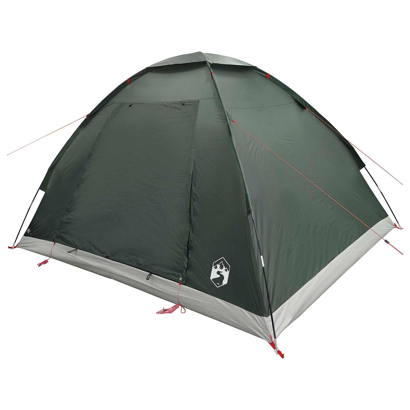 Campingzelt 4 Personen Olivegrün Polyester und Stahl