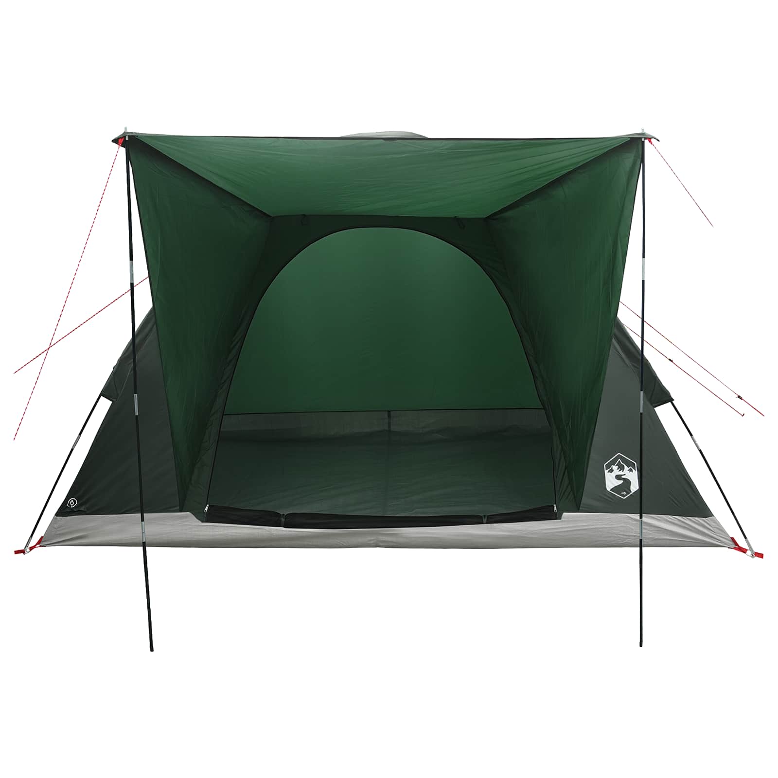 Campingzelt 4 Personen Olivegrün Polyester und Stahl