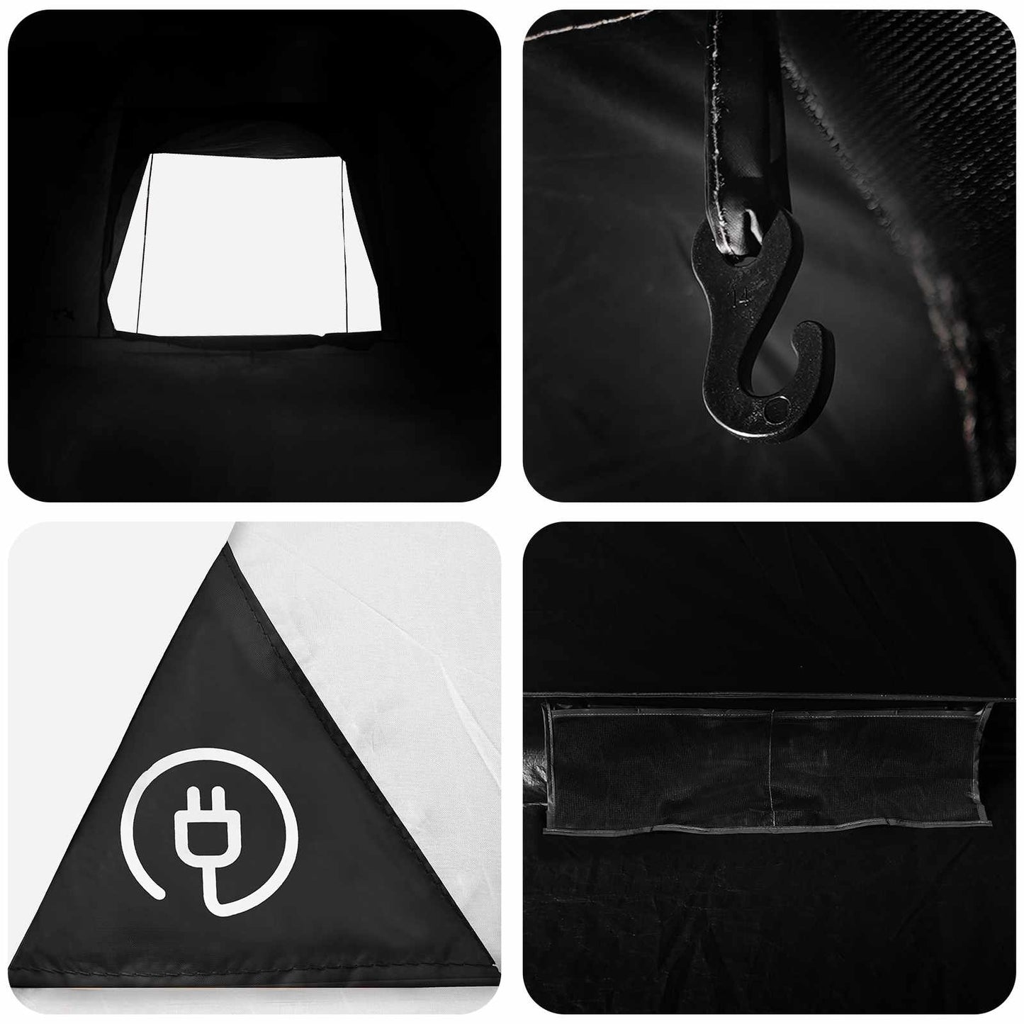 Campingzelt 4 Personen Weiß Blackout Polyester und Stahl
