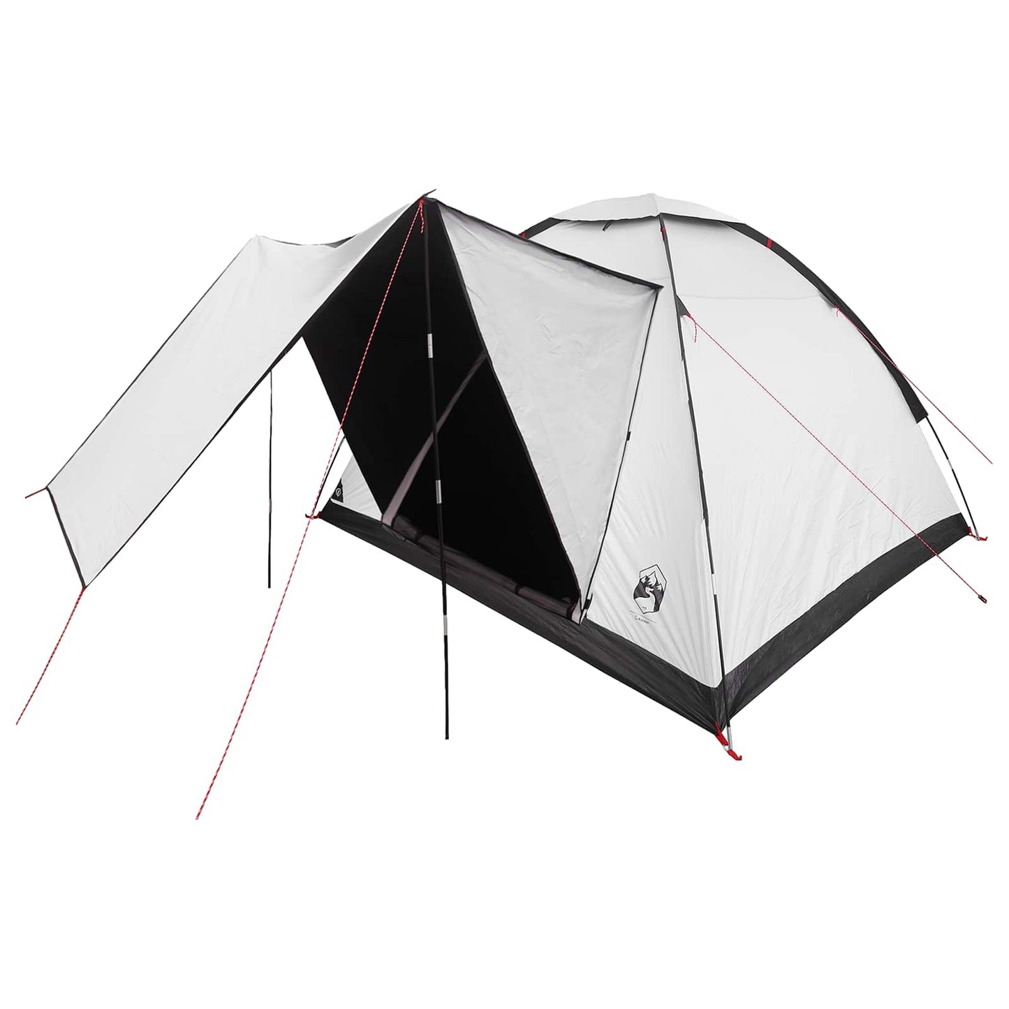 Campingzelt 4 Personen Weiß Blackout Polyester und Stahl