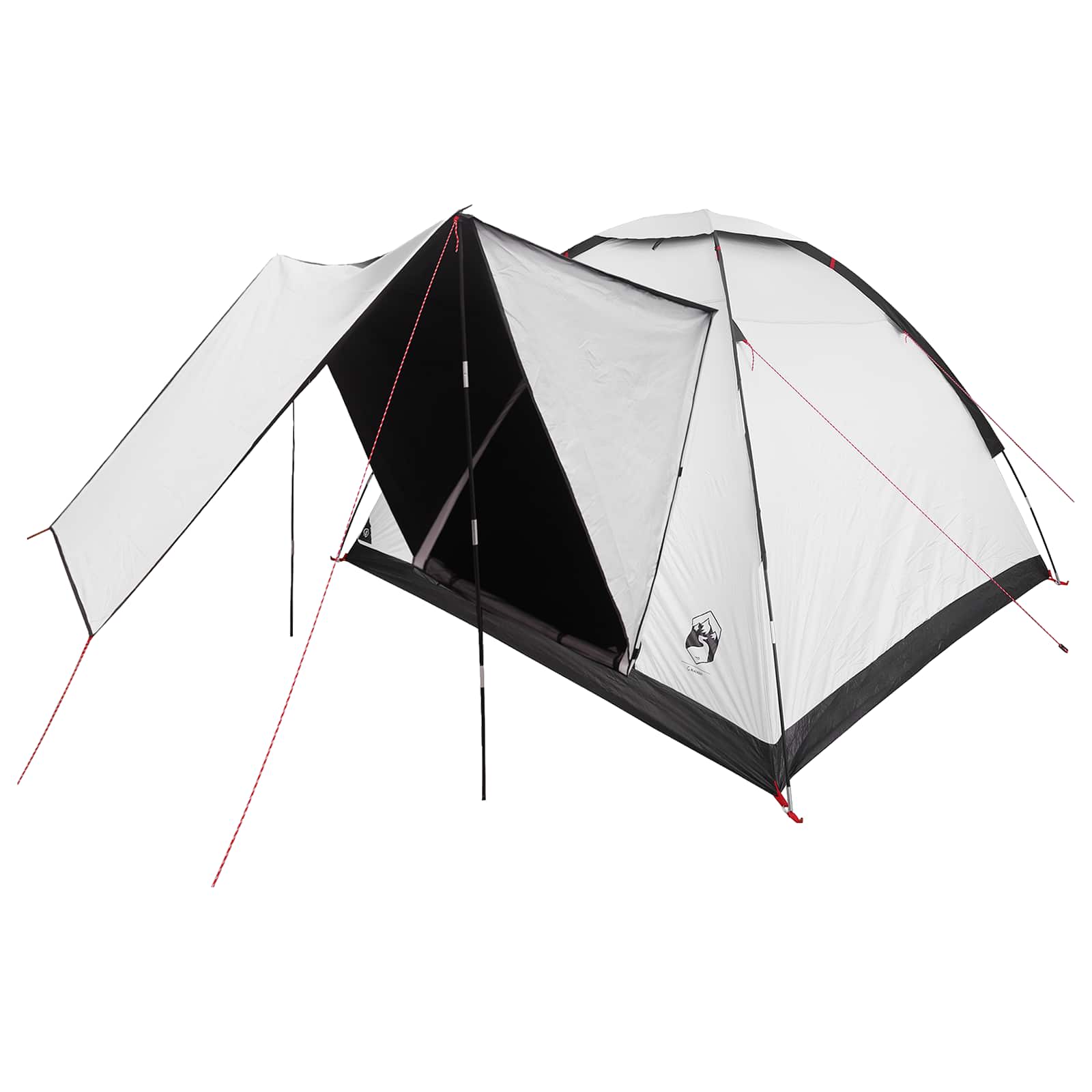 Campingzelt 4 Personen Weiß Blackout Polyester und Stahl