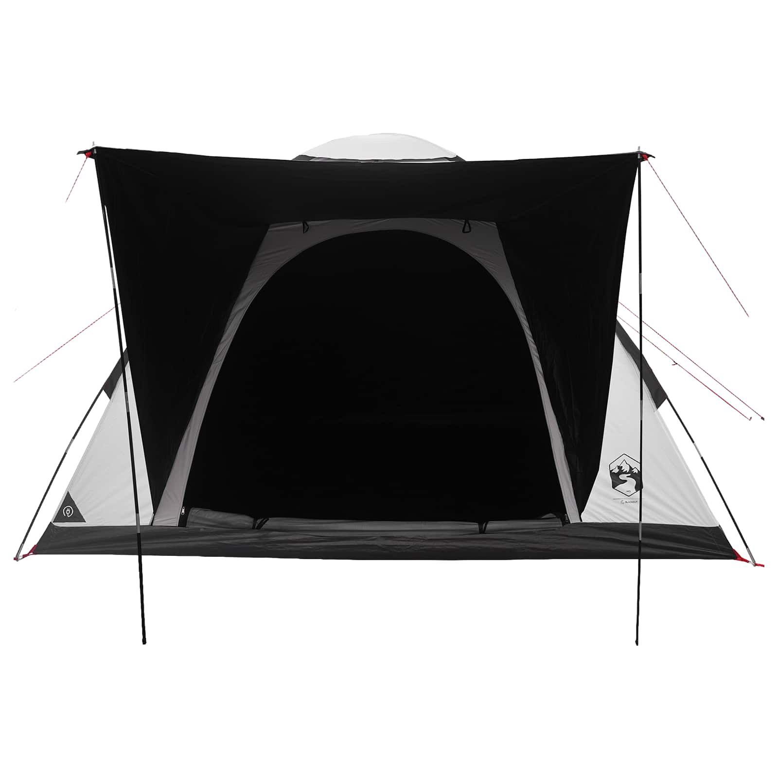 Campingzelt 4 Personen Weiß Blackout Polyester und Stahl