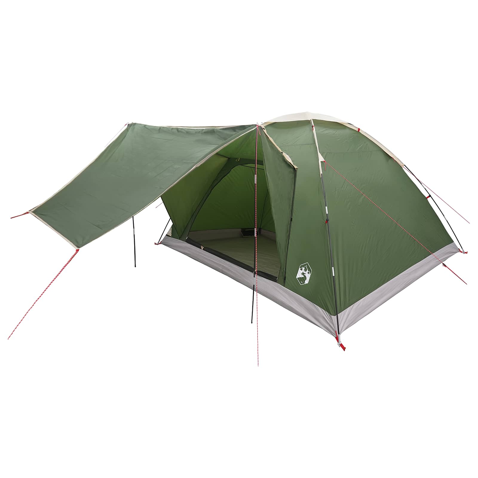 Campingzelt 6 Personen Grün Polyester und Stahl