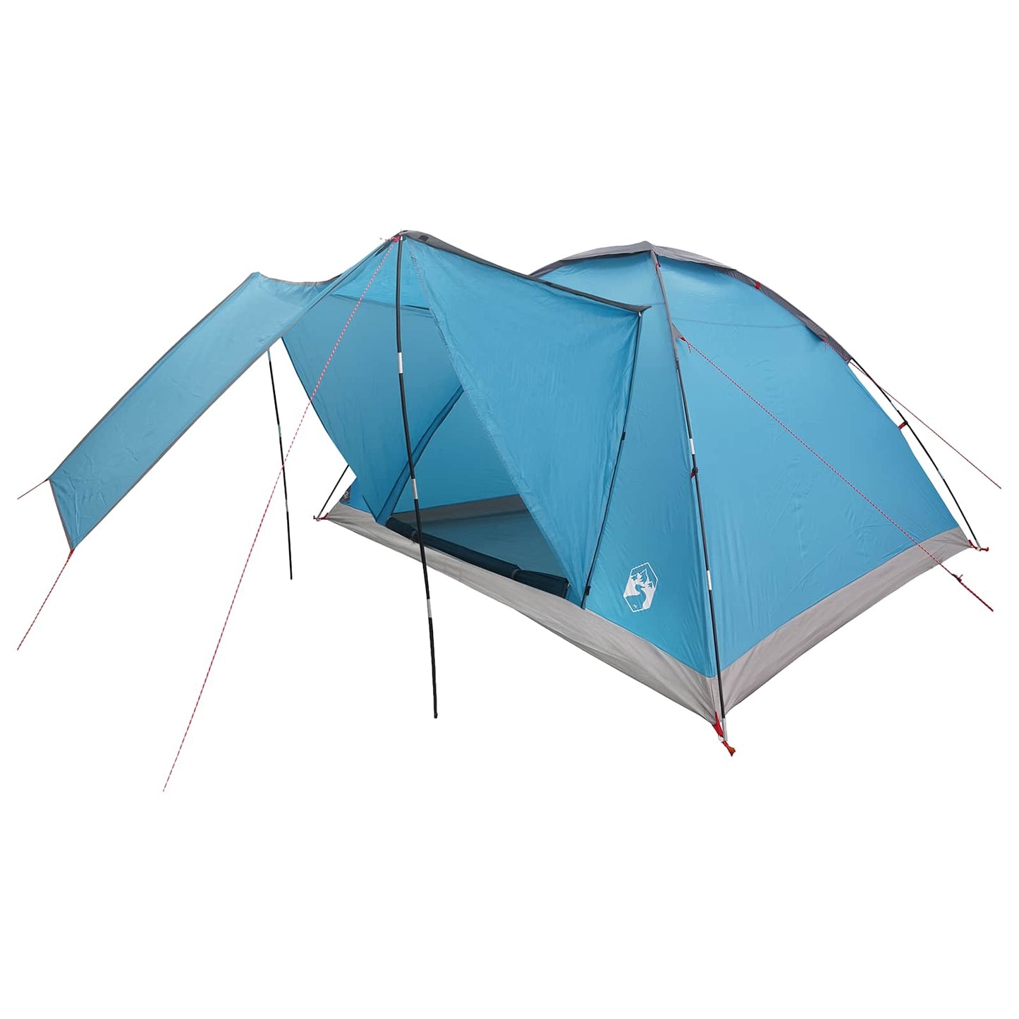 Campingzelt 6 Personen Blau Polyester und Stahl