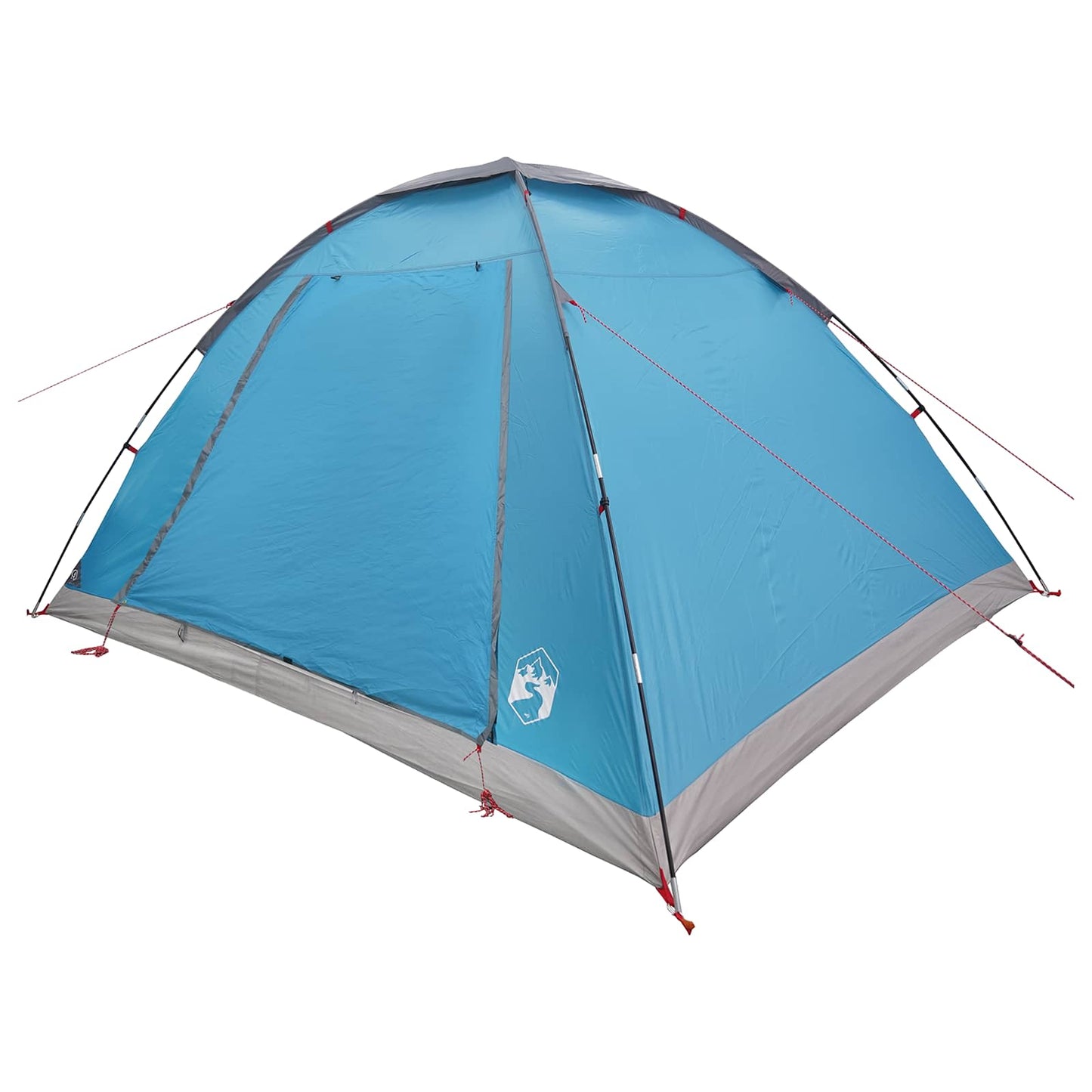 Campingzelt 6 Personen Blau Polyester und Stahl