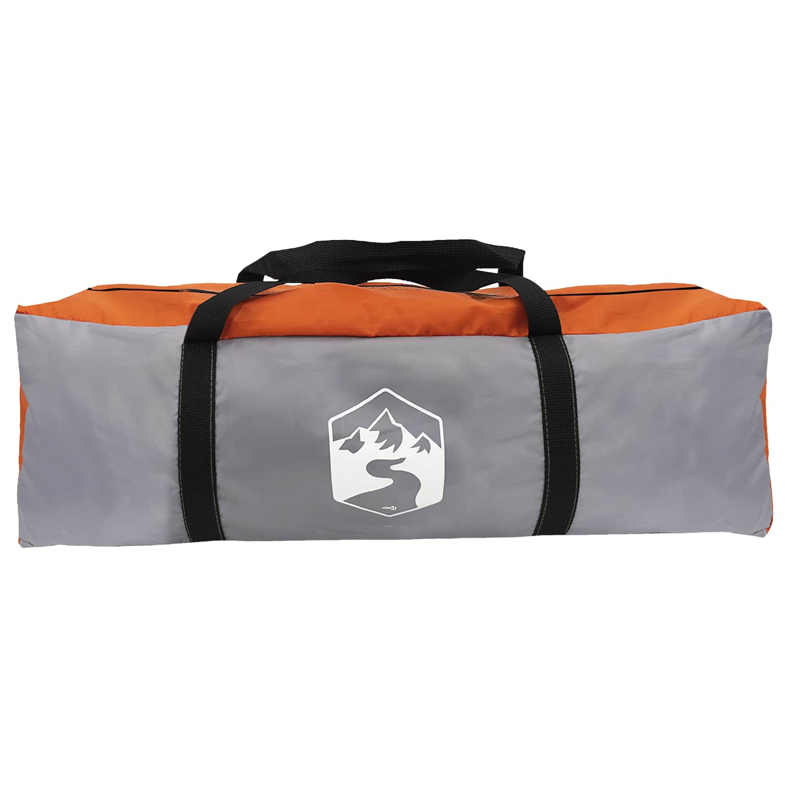 Campingzelt 6 Personen Grau und Orange Polyester und Stahl