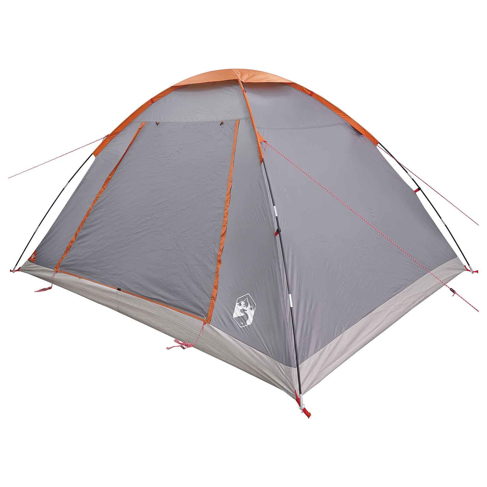 Campingzelt 6 Personen Grau und Orange Polyester und Stahl