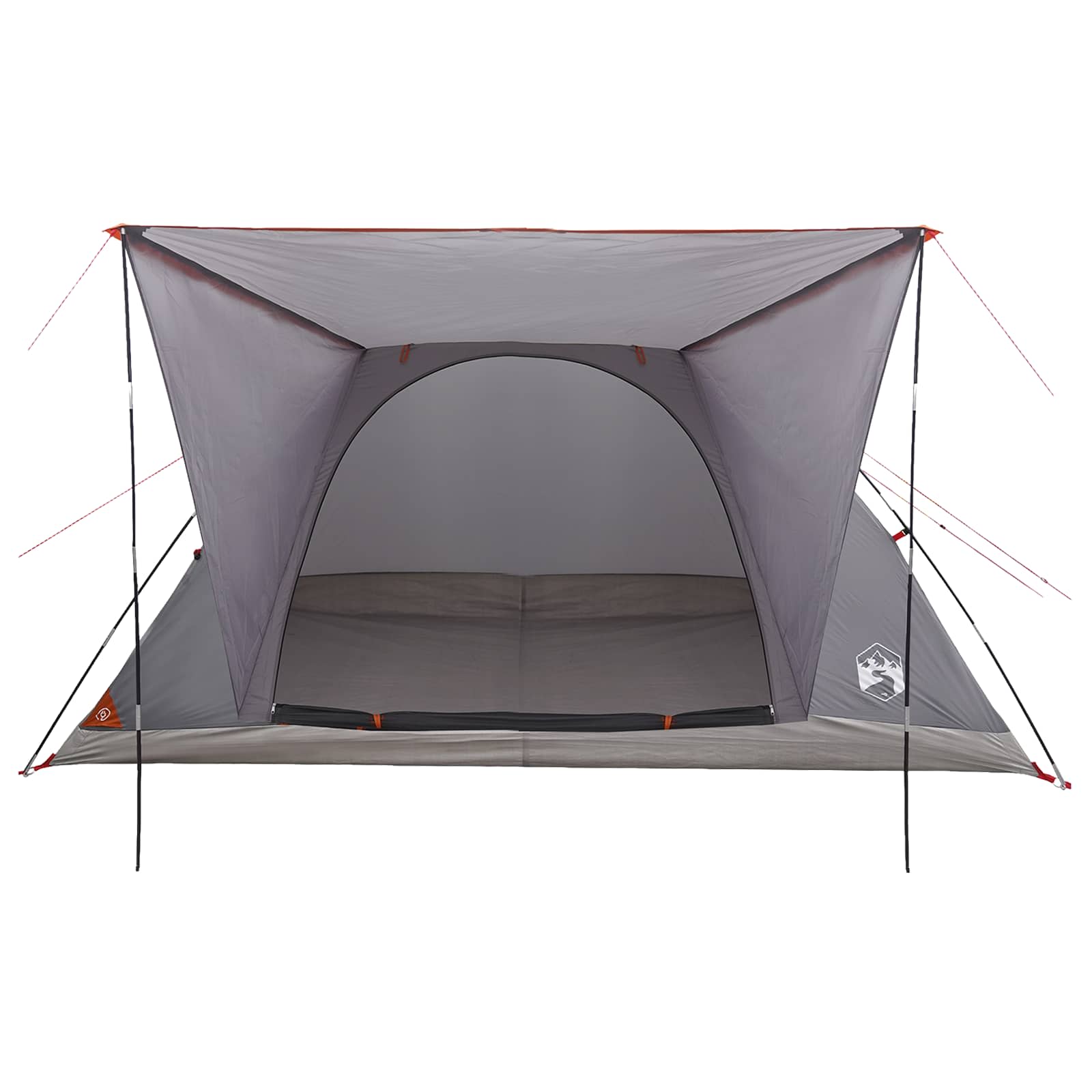 Campingzelt 6 Personen Grau und Orange Polyester und Stahl