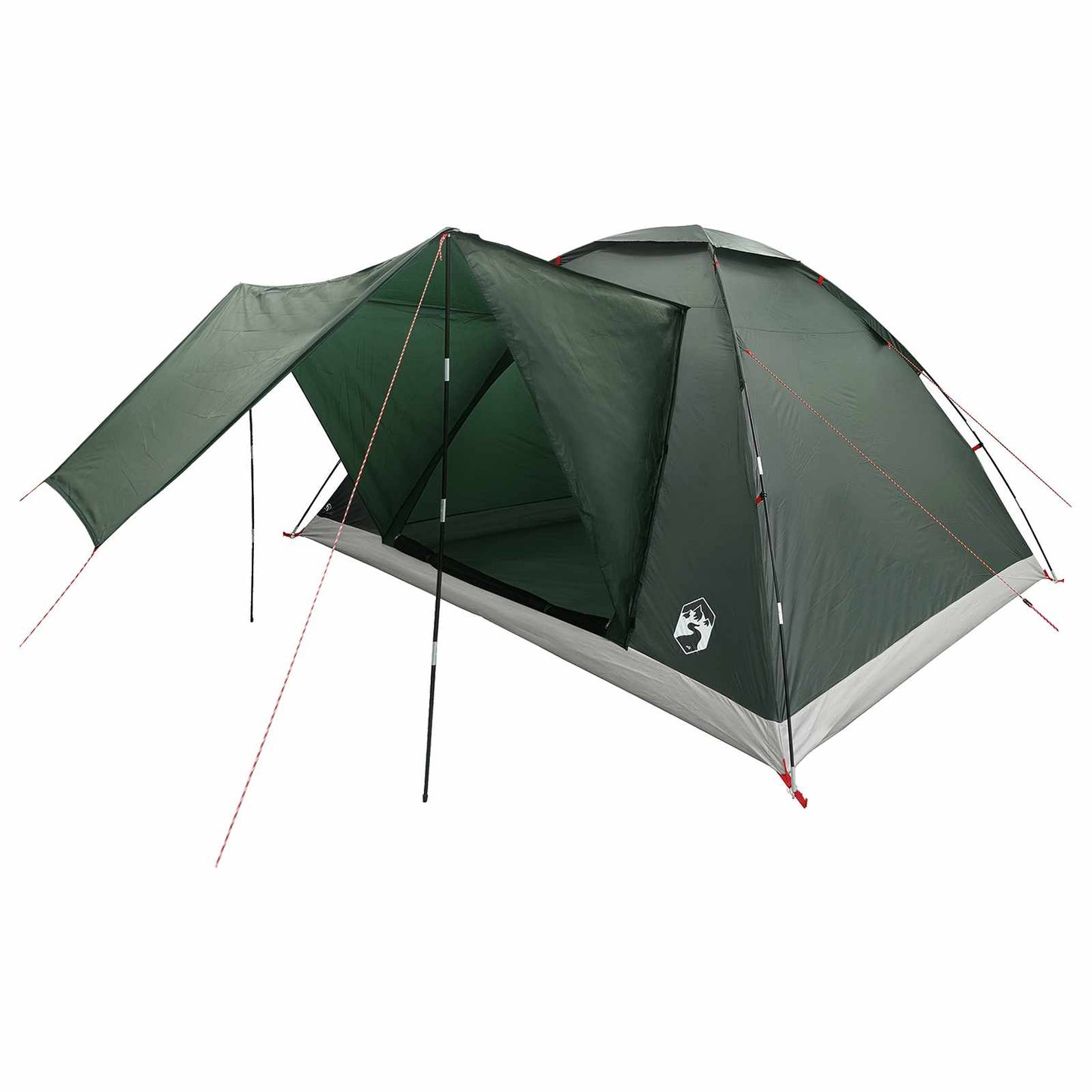 Campingzelt 6 Personen Olivegrün Polyester und Stahl