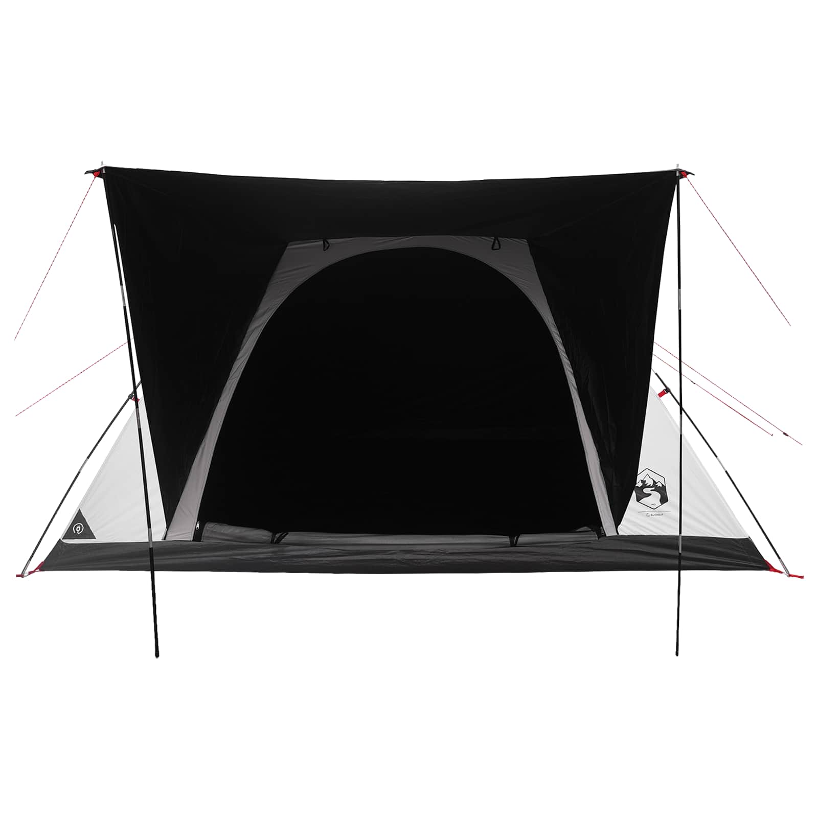 Campingzelt 6 Personen Weiß Blackout Polyester und Stahl