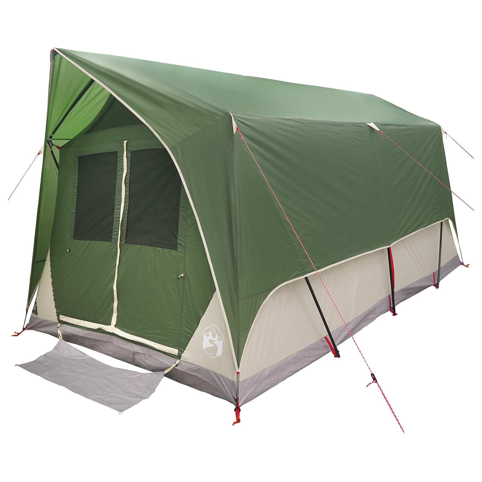 Tunnelzelt mit Dach Grün 8-Personen Polyester und Stahl
