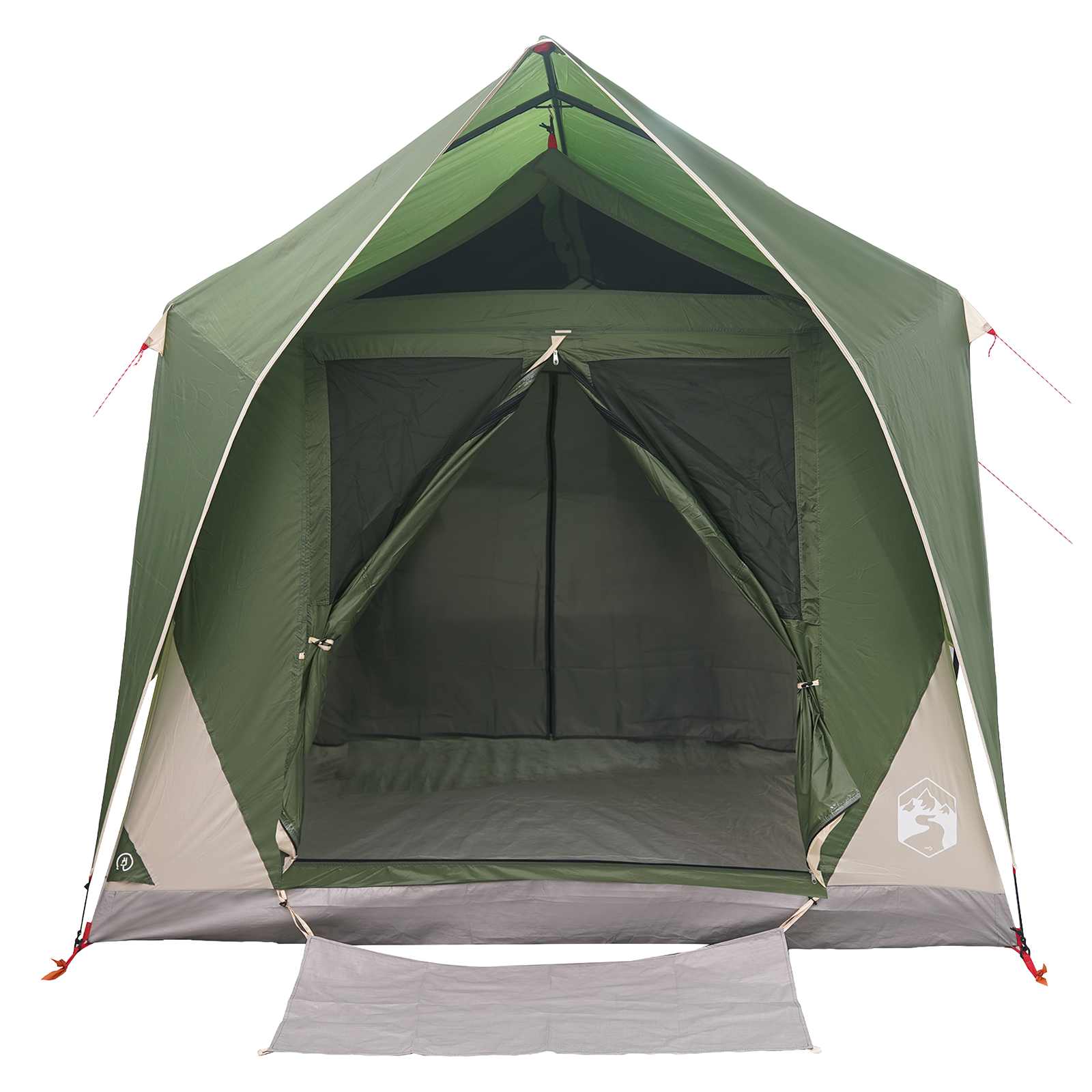 Tunnelzelt mit Dach Grün 8-Personen Polyester und Stahl