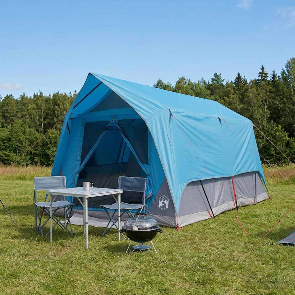 Tunnelzelt mit Dach Blau 8-Personen Polyester und Stahl