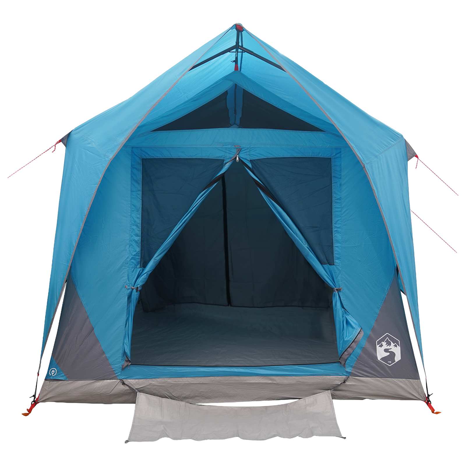 Tunnelzelt mit Dach Blau 8-Personen Polyester und Stahl
