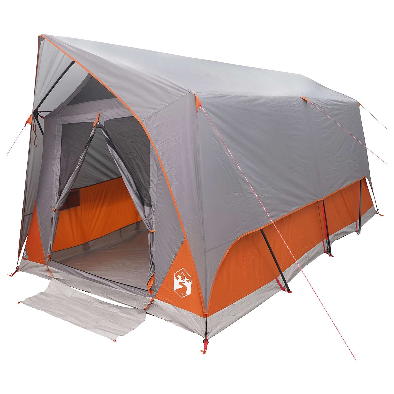 Tunnelzelt Grau und Orange 8-Personen Polyester und Stahl
