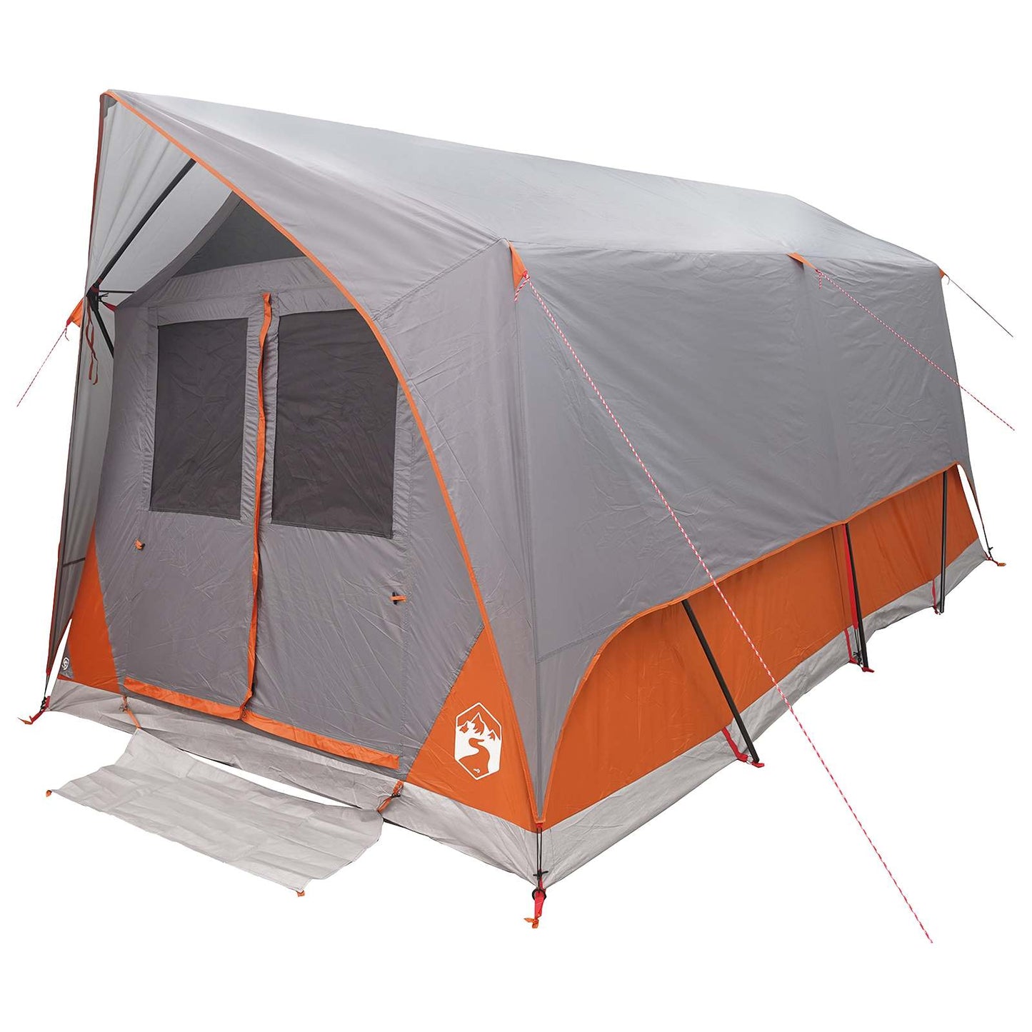 Tunnelzelt Grau und Orange 8-Personen Polyester und Stahl