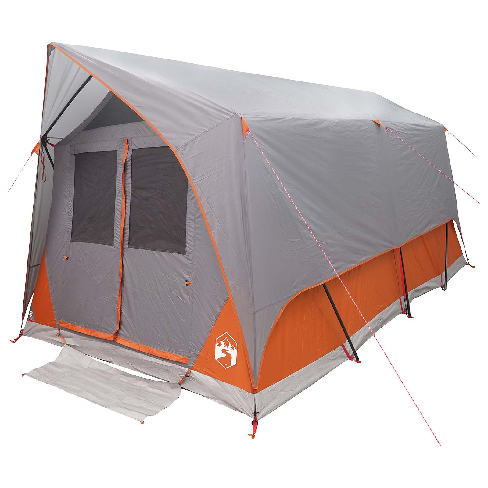 Tunnelzelt Grau und Orange 8-Personen Polyester und Stahl