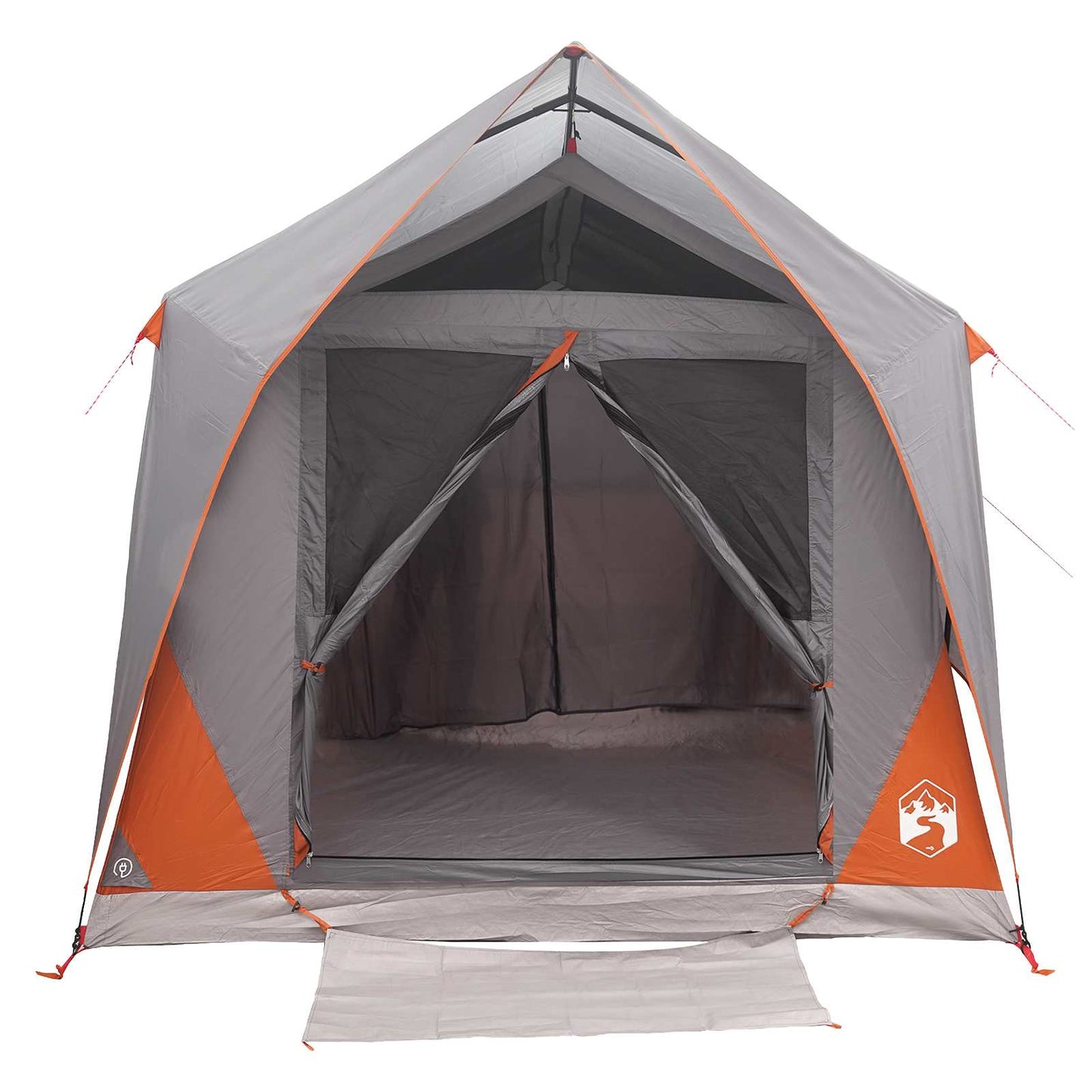 Tunnelzelt Grau und Orange 8-Personen Polyester und Stahl