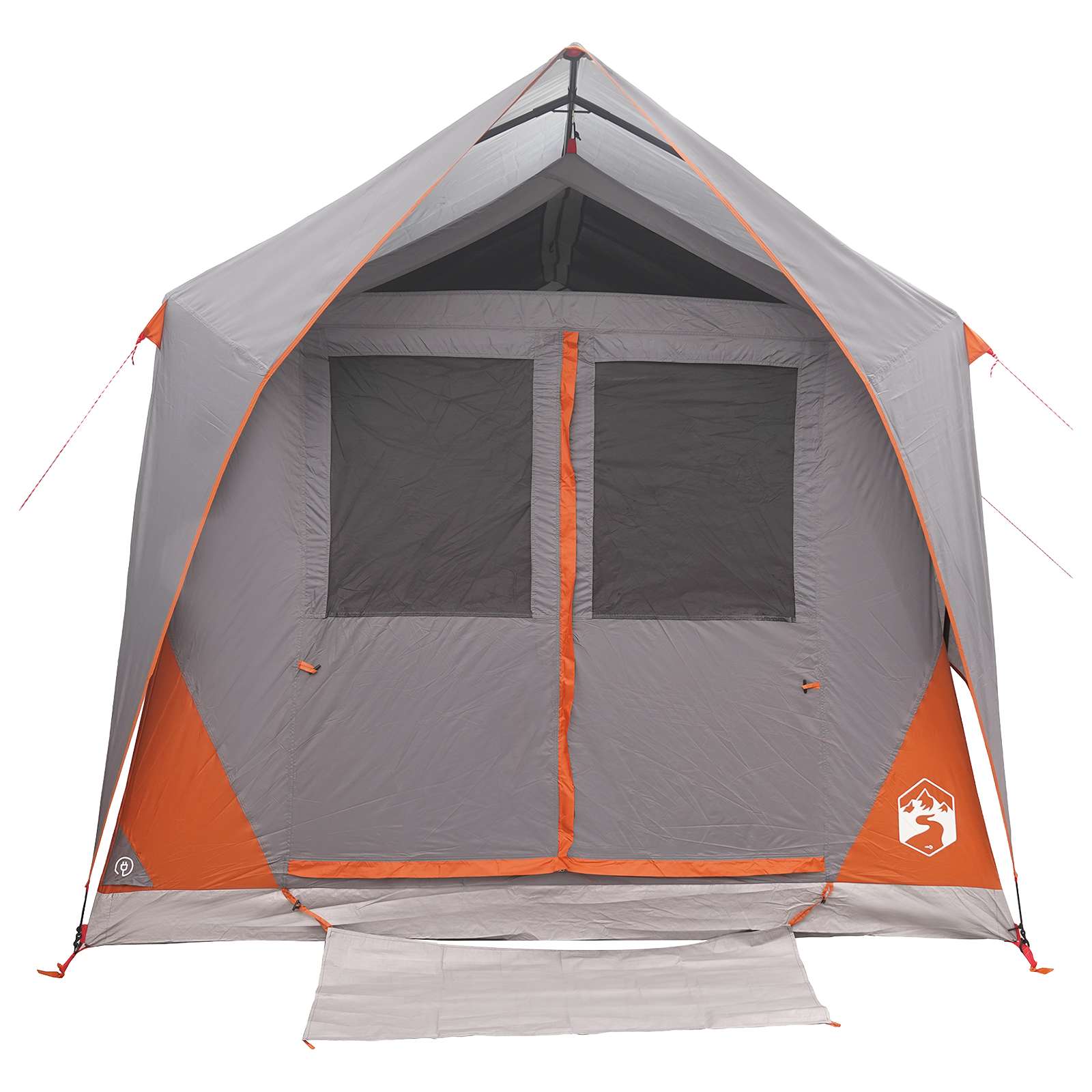 Tunnelzelt Grau und Orange 8-Personen Polyester und Stahl