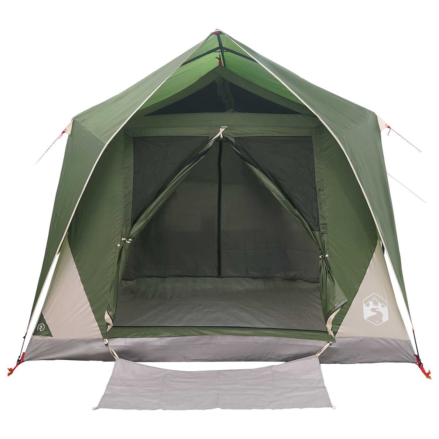 Tunnelzelt mit Dach Grün 10 Personen Polyester und Stahl